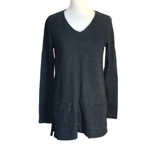 J. JILL Size XS Dark Gray Oversized Long Sleeve Tunic With Pockets Cozy Feminine